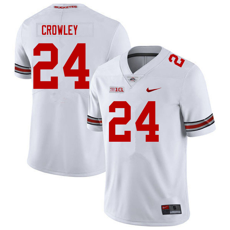 Ohio State Buckeyes #24 Marcus Crowley College Football Jerseys Sale-White